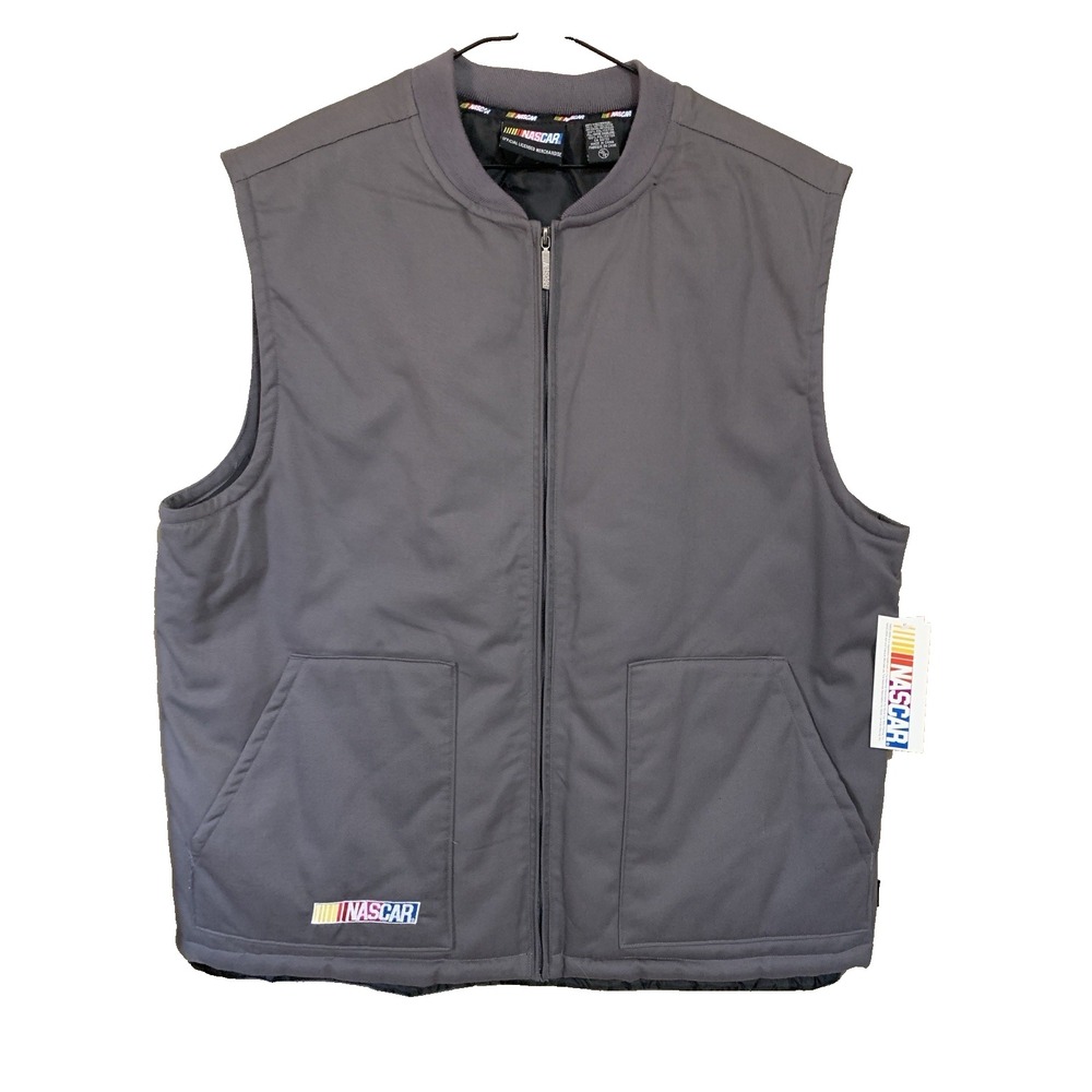 NWT NASCAR Official Licensed Merchandise Puffer Vest Men's‎ XL Charcoal Racing